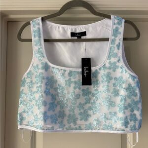 Lulu's Aqua Floral Tank Top